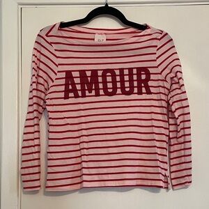 Cinq a Sept Red and Pink Striped 'Amour' Top